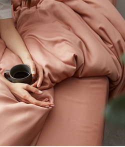 ZEPHYR HOME Постельное белье на двуспалку Тенсель светло терракотовый простыня на резинке