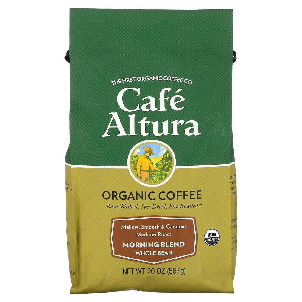 Cafe Altura, органический кофе, утренняя смесь, цельные зерна, средняя обжарка, 567 г (20 унций)