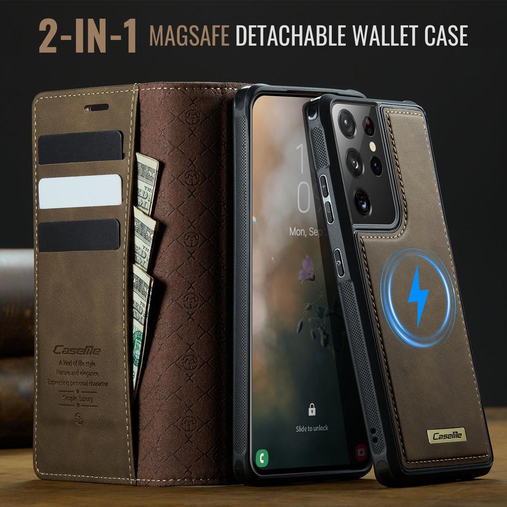Чехол-кошелек CaseMe 2 in 1 MagSafe Samsung Galaxy S21 Ultra