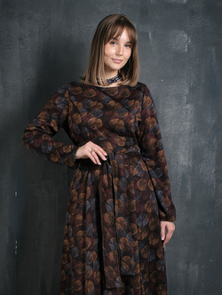 Платье с кушаком /янтарь