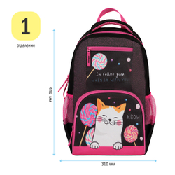 Рюкзак ArtSpace School "Meow", 44*31*16см, 1 отделение, 4 кармана, уплотн. спинка