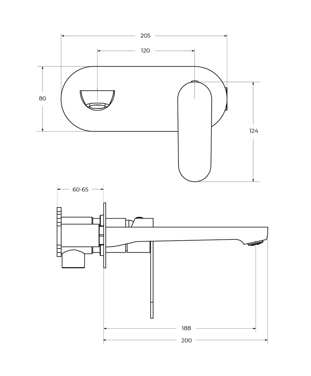 Смеситель для раковины встраиваемый CEZARES STYLUS-BLI1-BORO-W0