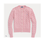 Кардиган из хлопка с круглым вырезом, вязаный косами Polo Ralph Lauren
