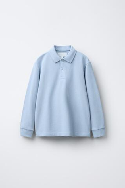 ZARA БАЗОВОЕ ПОЛО, НЕБЕСНО-ГОЛУБОЙ