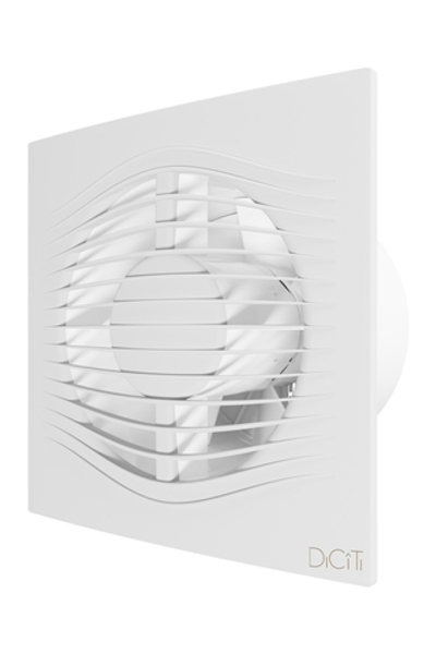 Вентилятор накладной SLIM D125 обр.клапан Matt white DICITI