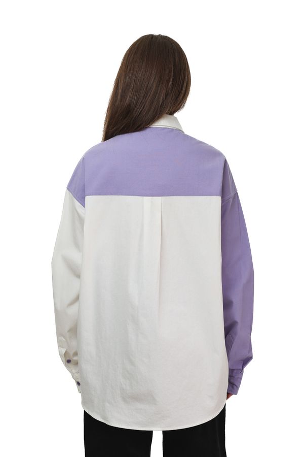 Сорочка Puff белый/фиолетовый - фото 4