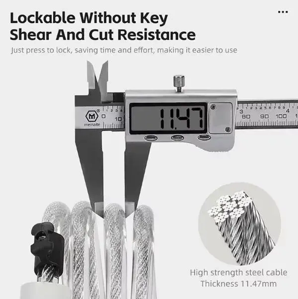 Замок велосипедный тросовый West biking, YP0705102