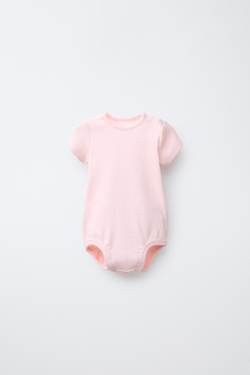 ZARA НАБОР ИЗ ДВУХ БОДИ В ТОНКИЙ РУБЧИК, РОЗОВЫЙ