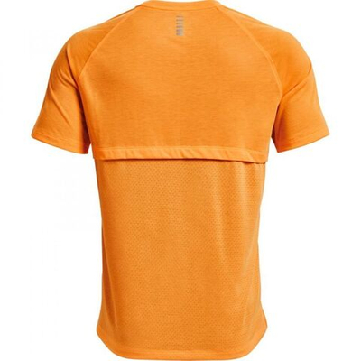 Мужская теннисная футболка Under Armour Men's Streaker Run Short Sleeve - omega orange/reflective