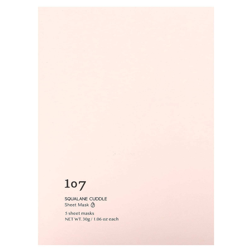 107 Beauty, Squalane Cuddle, косметические тканевые маски, 5 шт. Масок, 30 г (1,06 унции) каждая