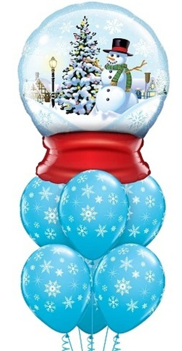 Фонтан шаров "Снежный шар на Рождество"