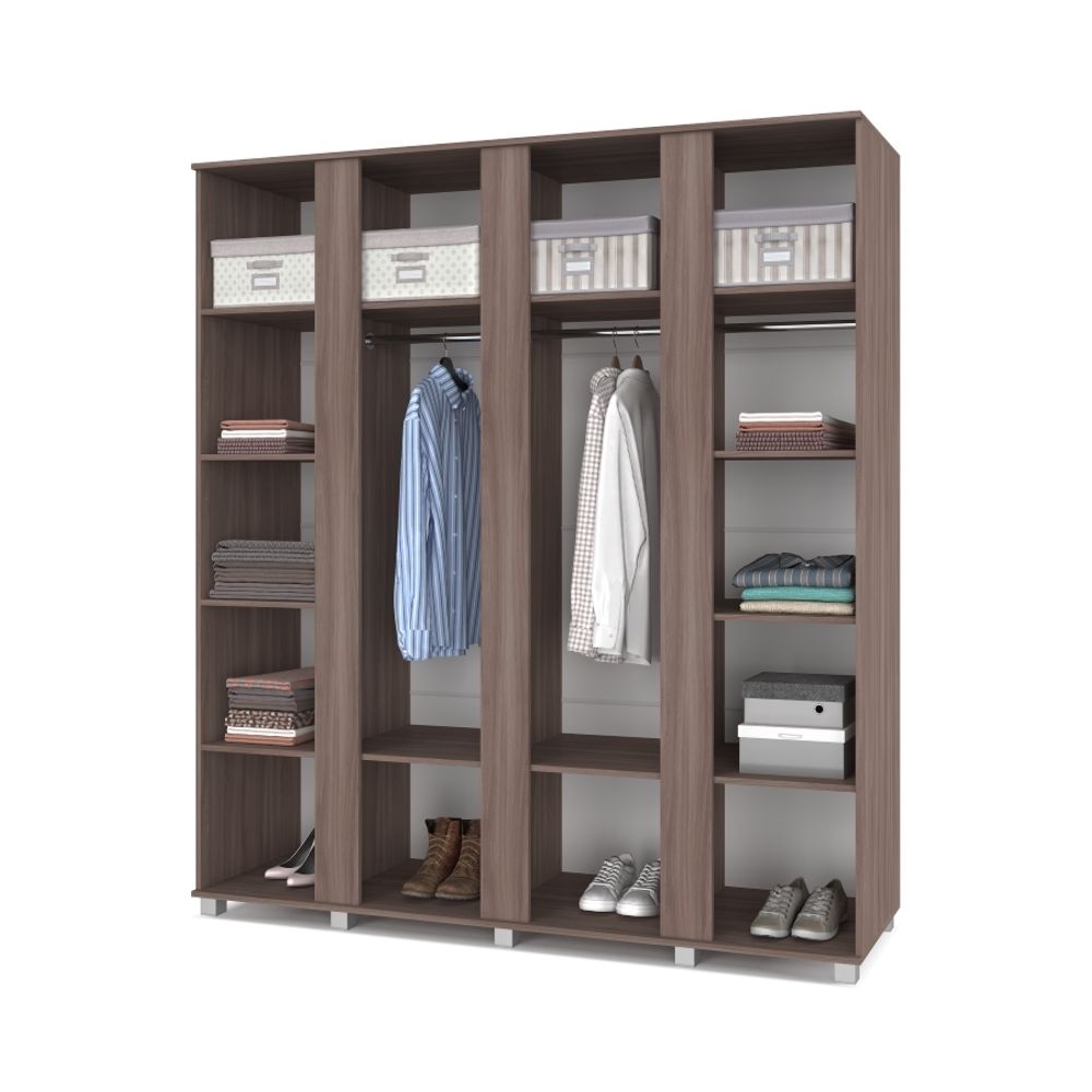 Шкаф четырехстворчатый "Пандора" П43 (шимо темный/шимо светлый), ЛДСП, MODERN