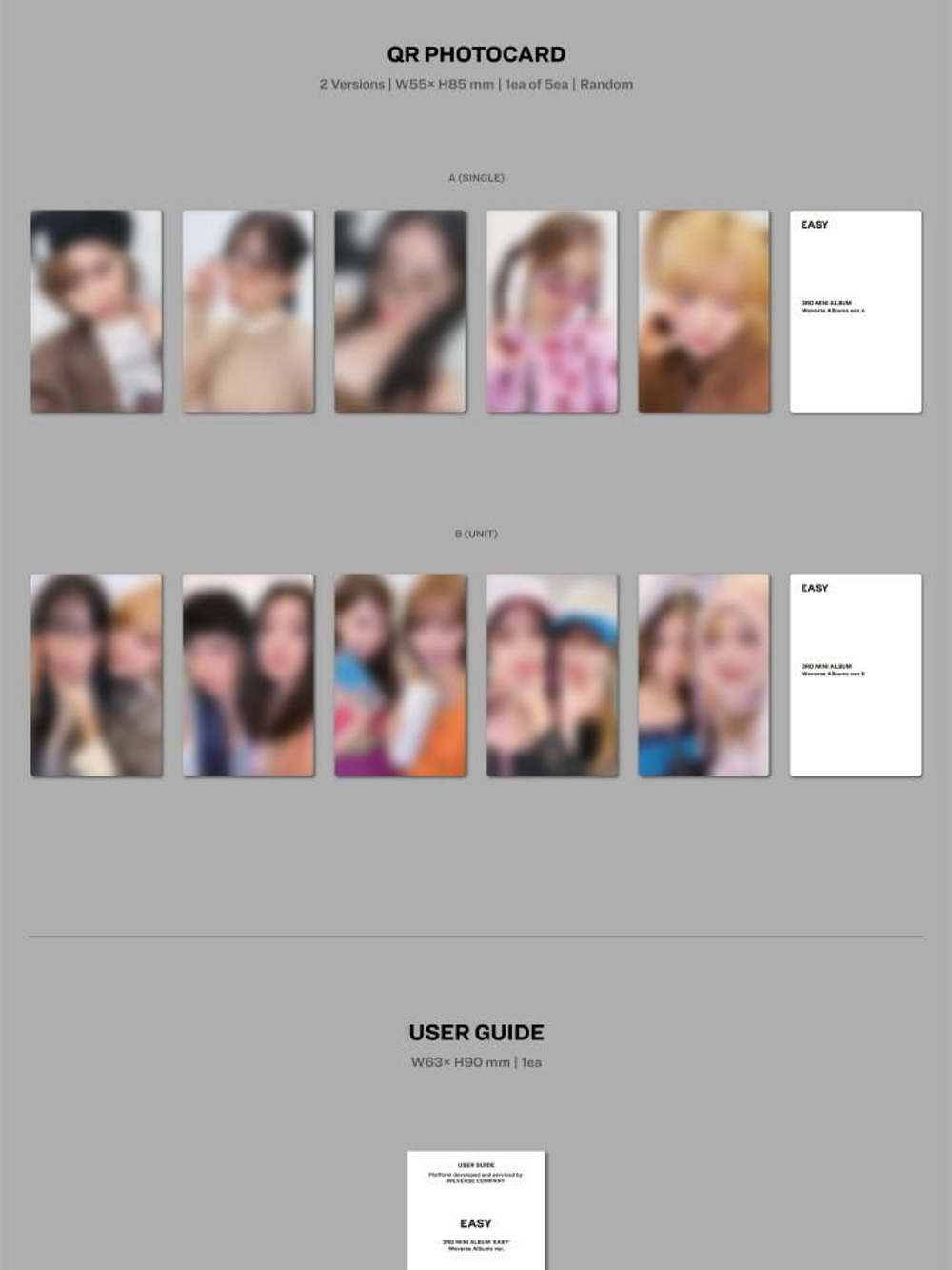 Альбом LE SSERAFIM - EASY 3rd Mini Album WVS ALBUMS 2 Version SET