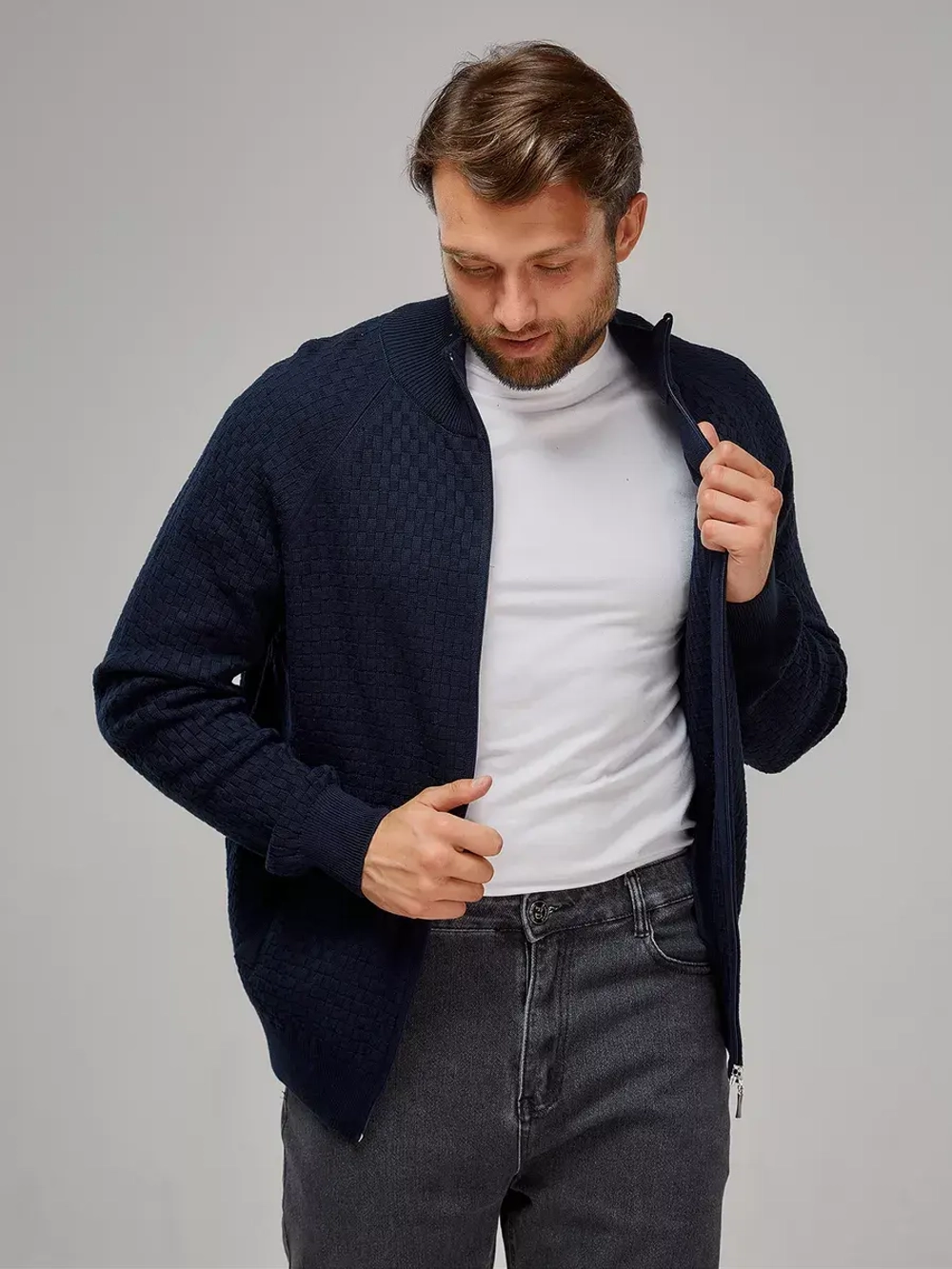 Кардиган на молнии с карманами