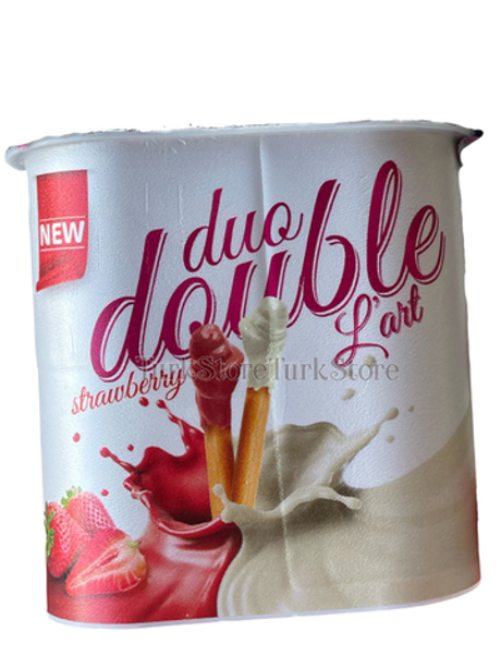 Паста клубнично-молочная с хлебными палочками DUO DOUBLE L'ART 50 гр
