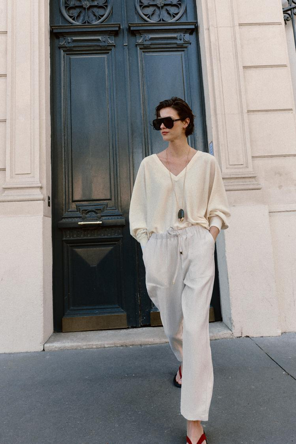 ZARA БРЮКИ С ЭЛАСТИЧНЫМ ПОЯСОМ, КАМЕННО-СЕРЫЙ