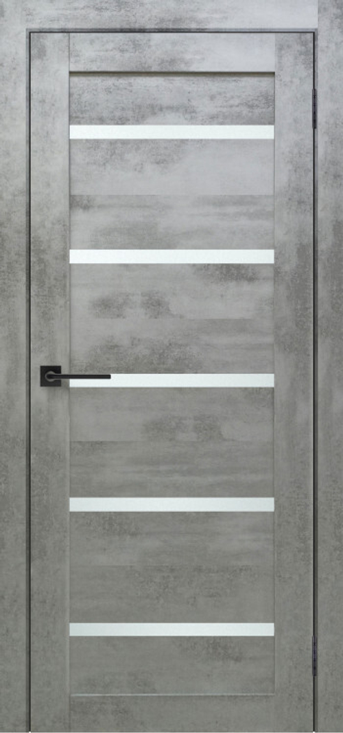 Межкомнатная дверь X-4 / Цвет Бетон светлый / Остекление "Сатинат белое" / Двери Верда