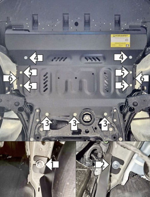 Защита стальная для Volkswagen Tiguan L Pro (China), с 2024 г MOTODOR.72709