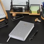 Ежедневник датированный 2022 А5 138x213 мм BRAUBERG "Sparkle", блестки, серебряный, 112830