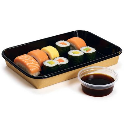 Контейнер бумажный Sushi Box Black 13-19 700мл (130х185х24мм) 1/600