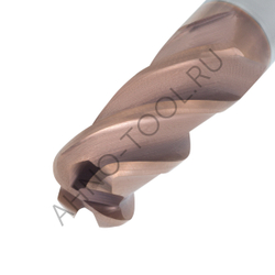 Фреза твердосплавная радиусная  10мм (L=75, l=25, хв=10) Z4 35° по стали, нерж., чугуну, с радиусной