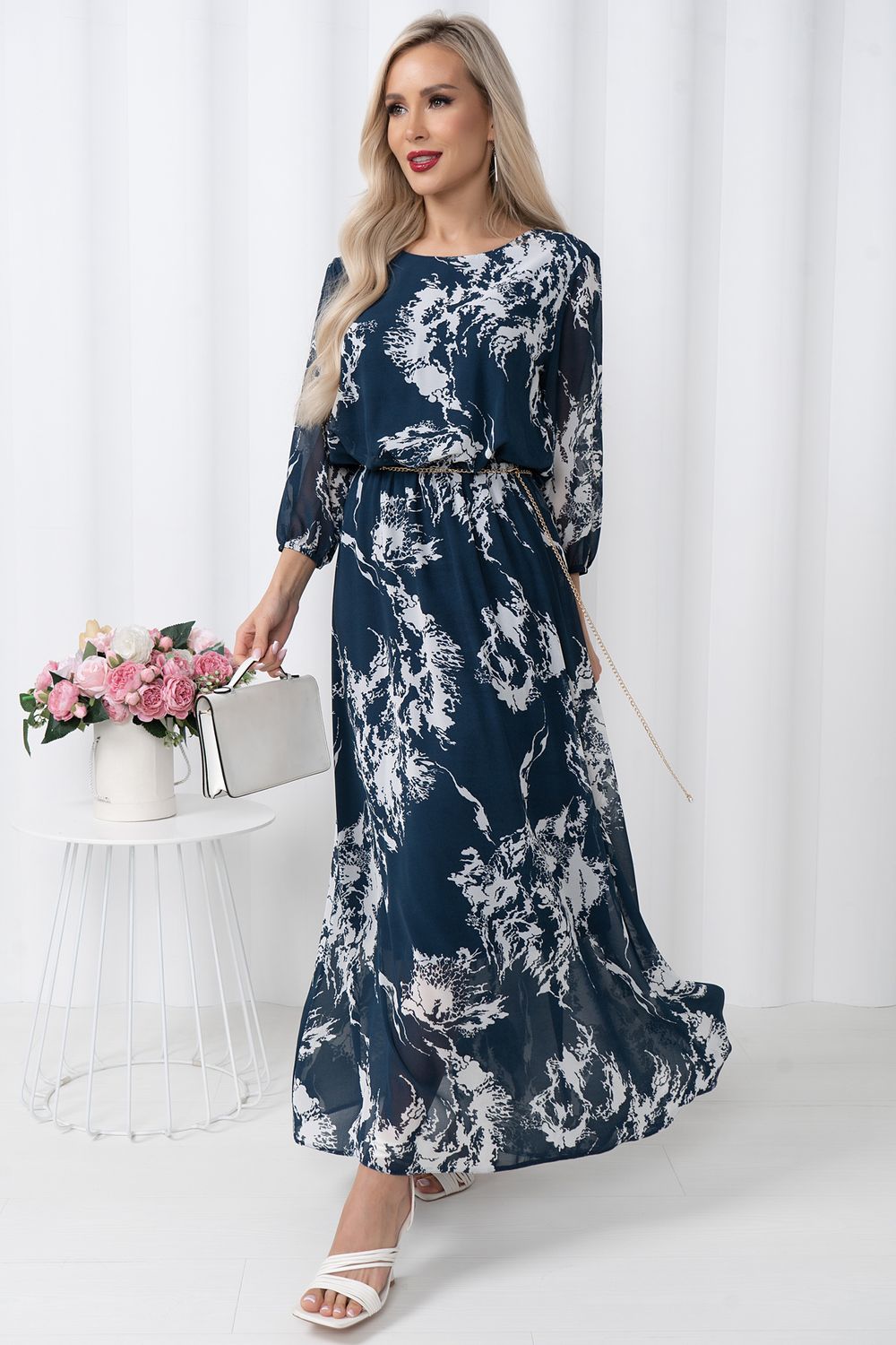 Платье Софитель (синий)-46р-р Р11-1209/5 Nikol