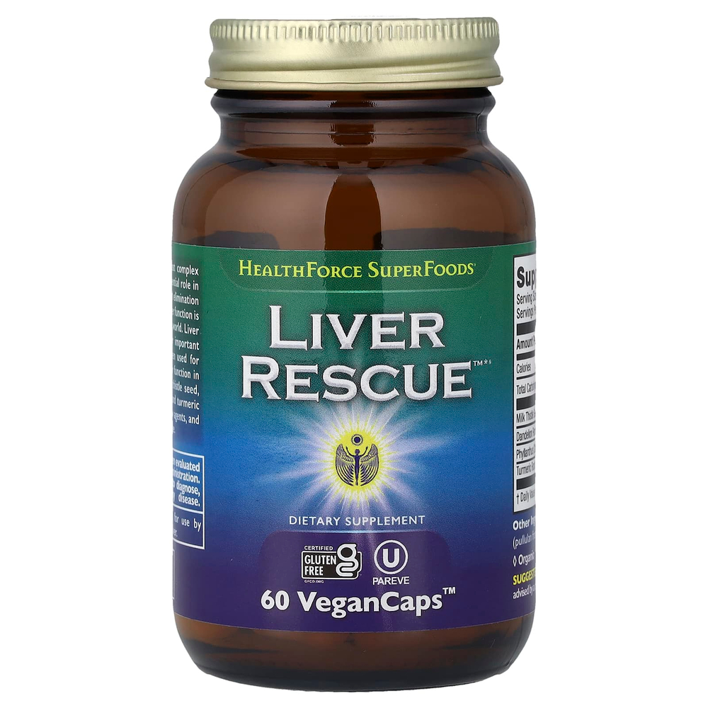 HealthForce Superfoods, Liver Rescue, версия 6, 60 веганских капсул