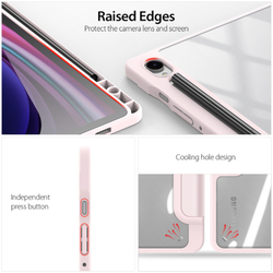 Чехол книжка розового цвета для планшета Samsung Tab S10 Lite, Tab S10 FE, Tab S9, Tab S9 FE, серия Toby Series Case от Dux Ducis