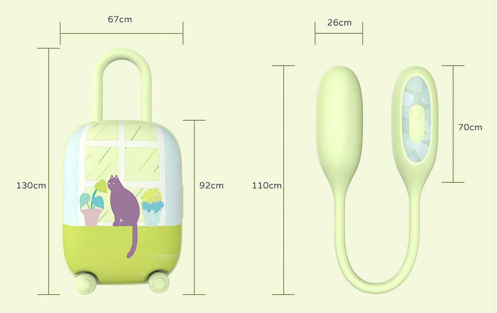 Зеленое виброяйцо + вакуумный стимулятор в кейсе BeYourLover Magic Suitcase Cat App Controlled Suction & Vibrating Egg with Charging Case Green