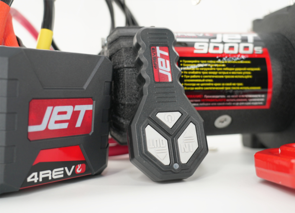 Лебедка автомобильная 4REVO JET 9000s 12В (Синтетический трос)