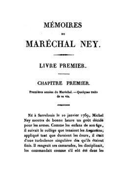 Mémoires Du Maréchal Ney,. Duc D'Elchingen, Prince De La Moskowa, Publ. Par Sa Famille. Tome Premier. | Michel Ney