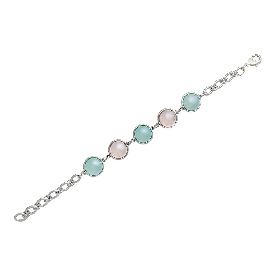 Браслет классический Possebon Pearl R.Quartz-B.S.Agate C1362.9.21 R/BL/S