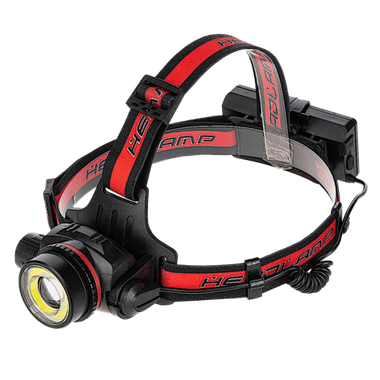 Фонарь налобный SibRay NK-H999 (zoom) 800лн 15м 2х18650 (220В/12В) 4реж.работы