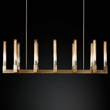 Подвесная люстра Imperiumloft Rh Canelle Linear Chandelier 12 Modern Brass 40.1549