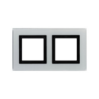 Рамка из натурального стекла, "Avanti", светло-серая, 2 поста (4 мод.)