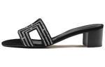 HERMES Oasis Slide Slippers Women"s Black Silver