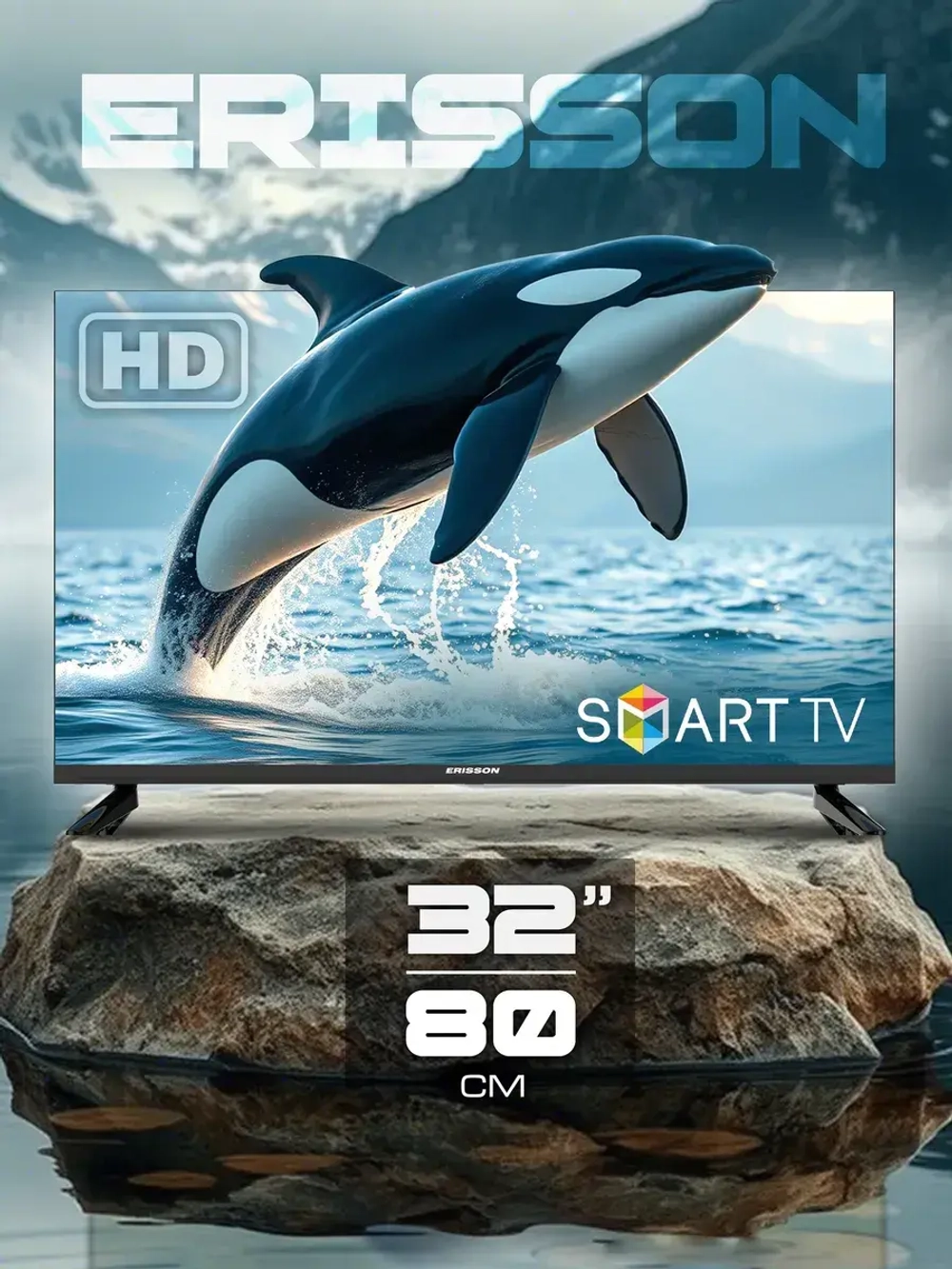 Телевизор 32" дюйма Смарт Wi-Fi безрамочный Андроид 13