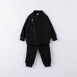 Толстовка с косой молнией "Уголь" утепленная