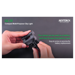 Фонарь Nextorch UL10 — надёжная клипса из пластика со стекловолокном с углом поворота 180°