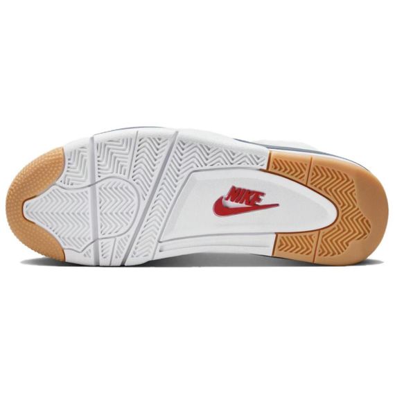 Jordan Air Джордан 4 Винтажные баскетбольные кроссовки Высокие Белые и синие Унисекс