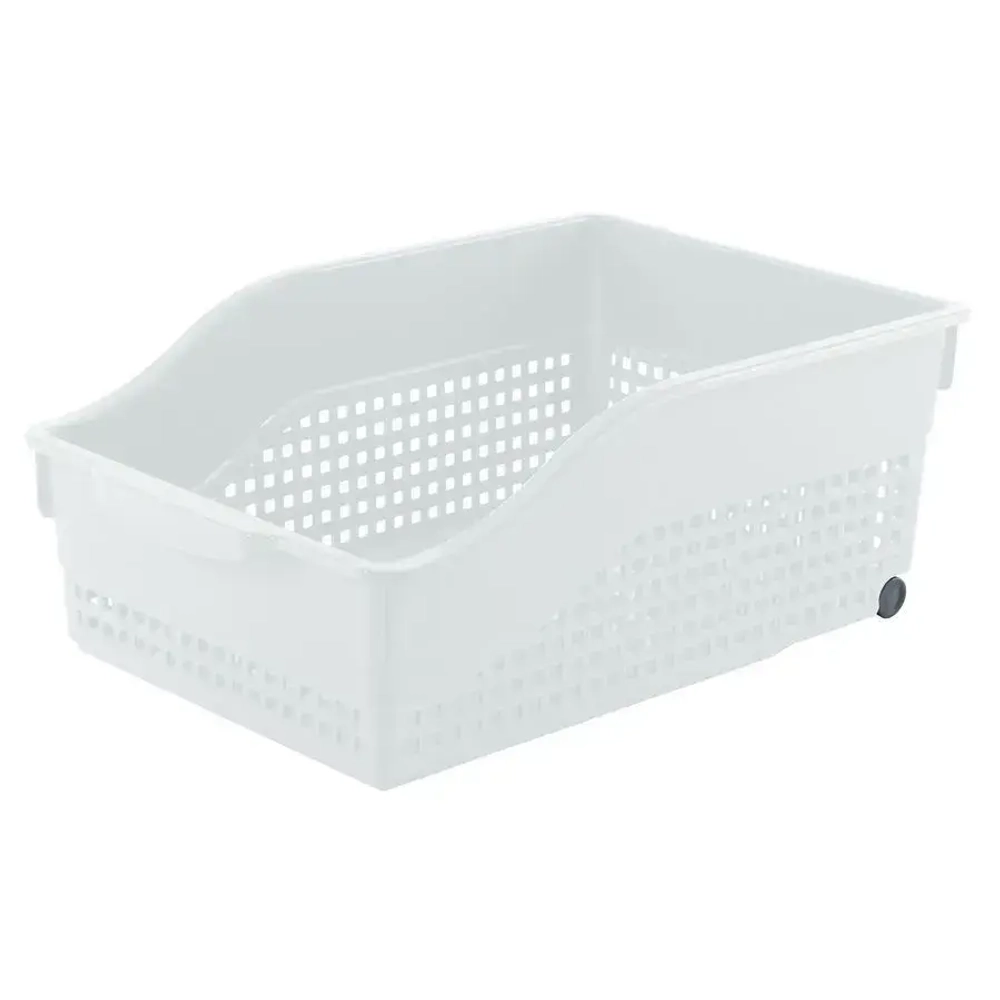 Контейнер Лофт хозяйственный на колесах широкий 305х125 мм (белый)