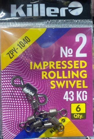 Вертлюг Killer Impressed Rolling Swivel №2, арт1040