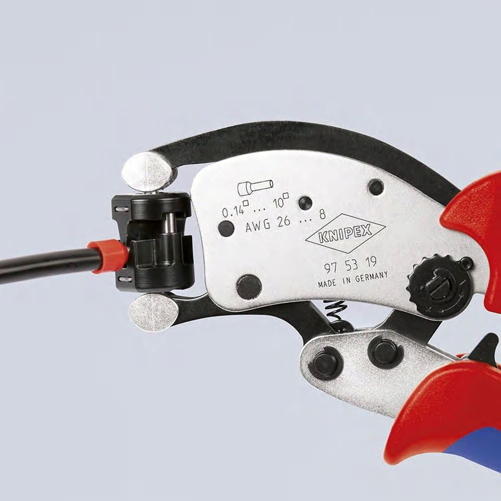 Twistor T Пресс-клещи для контактных гильз DIN 46228 1+4, обжим: трапециевидный, поворот 360°, 0.14-