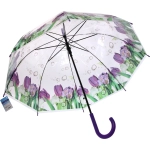 Зонт-трость женский купол «Цветы», 8 спиц, цвет микс, d-80см, длина в слож. виде 82см