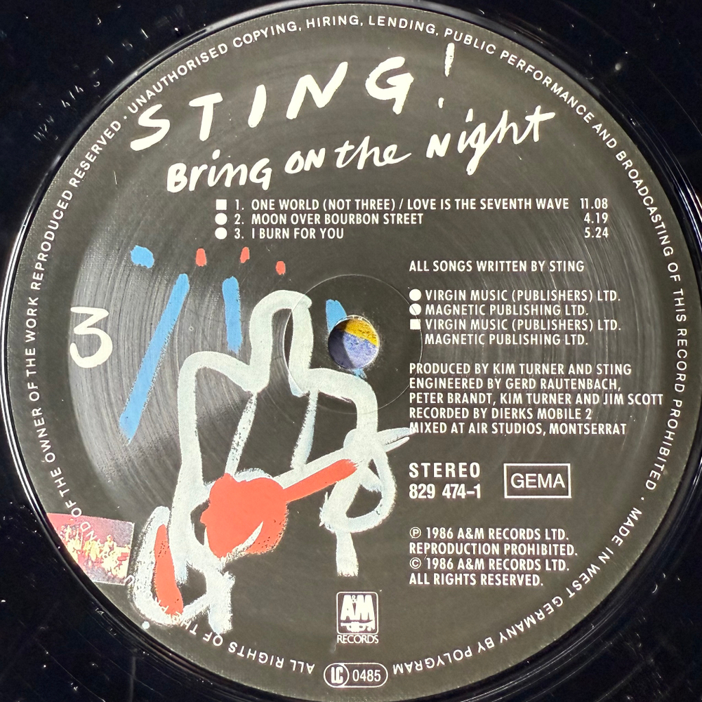 Sting ‎– Bring On The Night 2LP (Германия 1986г.)