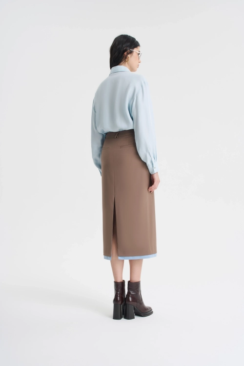 Юбка-миди со вставкой