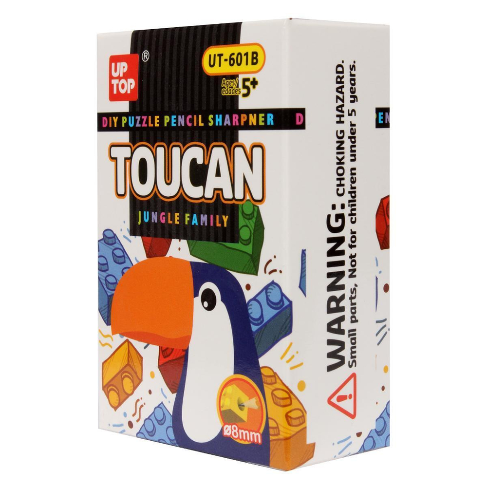 Точилка-конструктор, 1отверстие, DIY, 2вида микс Жираф/тукан