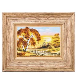 AMB-03/40 Картина «Красота природы» (с янтарной крошкой) H-32см