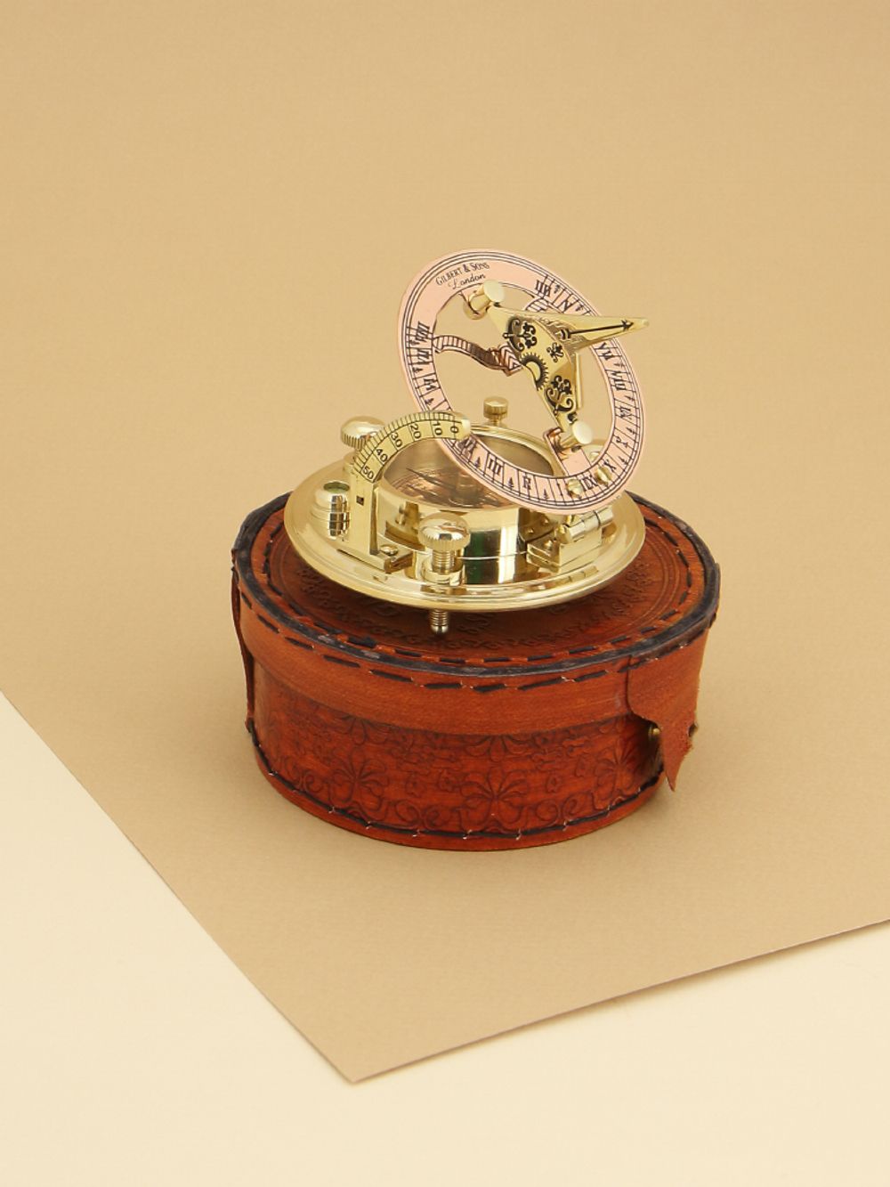 Nautical Морской компас в кожаном футляре