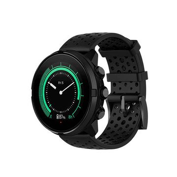 Силиконовый дышащий ремешок Suunto 24 mm для 9 / 9 Baro / 7 / D5 / Spartan Sport быстросъемный (Athletic 1) короткий (Черный)